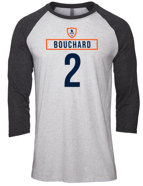 Home Jersey Evan Bouchard Unisex Premium Three-Quarter Raglan T-Shirt | Swagsta
