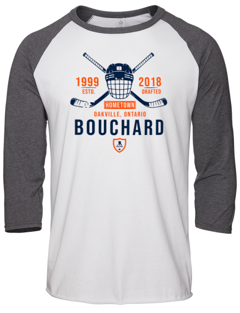 Classic Heritage Evan Bouchard Unisex Premium Three-Quarter Raglan T-Shirt | Swagsta