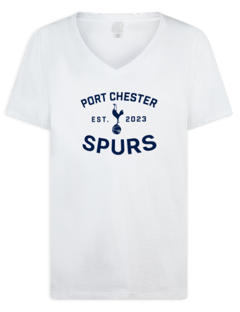 Fan Wear Port Chester Spurs Premium Ladies V-Neck T-Shirt | Swagsta