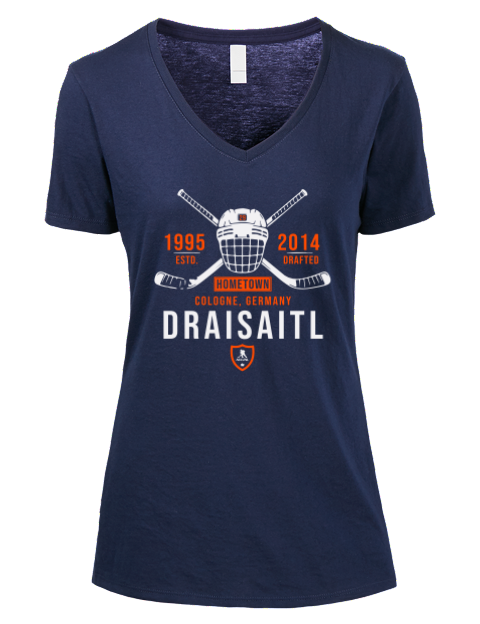 Heritage Leon Draisaitl Premium Ladies V-Neck T-Shirt | Swagsta