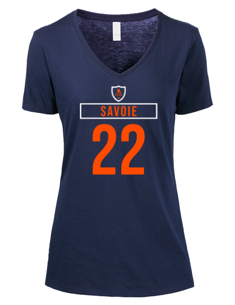 Away Jersey Matthew Savoie Premium Ladies V-Neck T-Shirt | Swagsta
