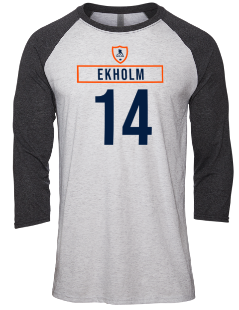 Home Jersey Mattias Ekholm Unisex Premium Three-Quarter Raglan T-Shirt | Swagsta