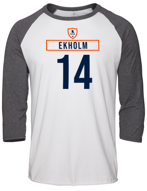 Home Jersey Mattias Ekholm Unisex Premium Three-Quarter Raglan T-Shirt | Swagsta