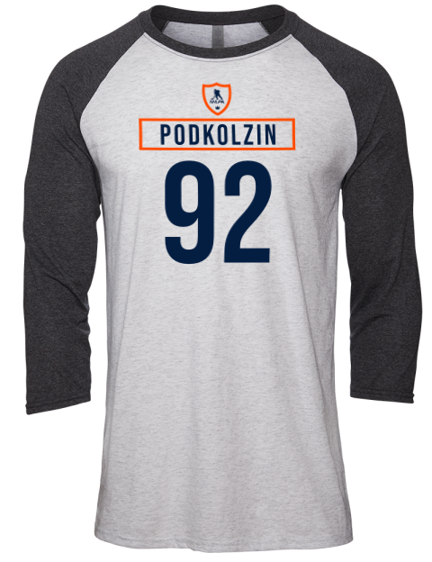 Home Jersey Vasily Podkolzin Unisex Premium Three-Quarter Raglan T-Shirt | Swagsta