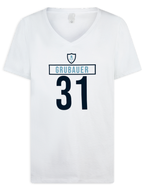 2A Home Jersey Philipp Grubauer Premium Ladies V-Neck T-Shirt | Swagsta