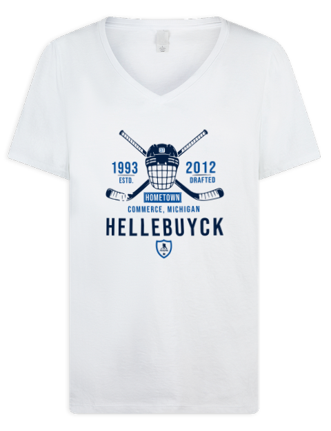 Classic Heritage connor hellebuyck Premium Ladies V-Neck T-Shirt | Swagsta
