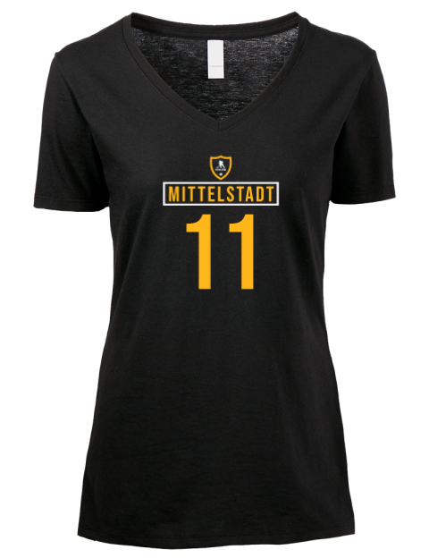Away Jersey Casey Mittelstadt Premium Ladies V-Neck T-Shirt | Swagsta