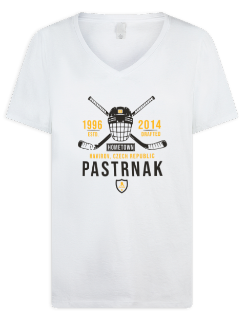 Classic Heritage David Pastrnak Premium Ladies V-Neck T-Shirt | Swagsta