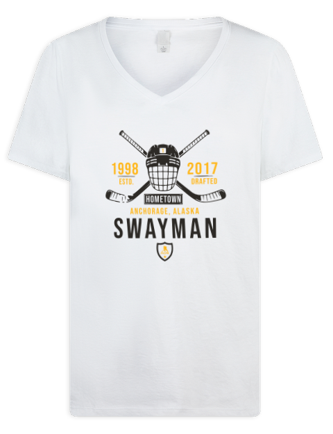 Classic Heritage Jeremy Swayman Premium Ladies V-Neck T-Shirt | Swagsta