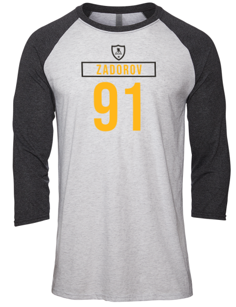 Home Jersey Nikita Zadorov Unisex Premium Three-Quarter Raglan T-Shirt | Swagsta