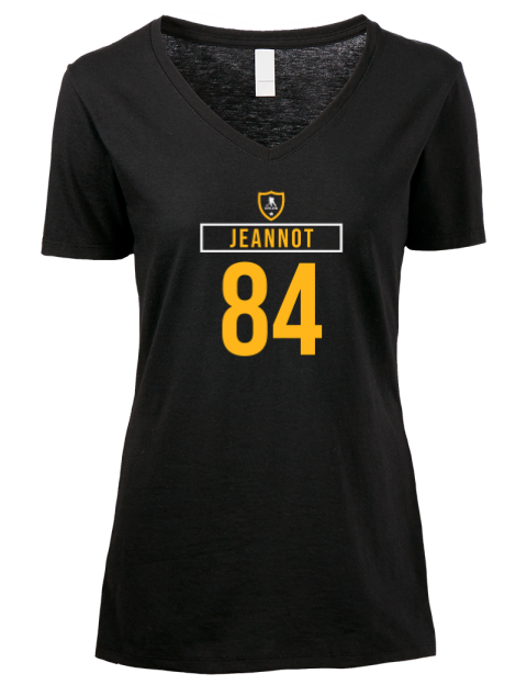 Away Jersey Tanner Jeannot Premium Ladies V-Neck T-Shirt | Swagsta
