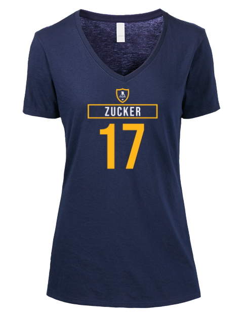 Away Jersey Jason Zucker Premium Ladies V-Neck T-Shirt | Swagsta