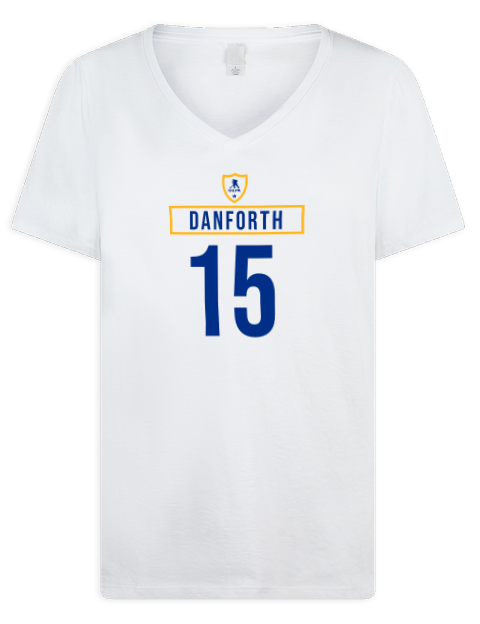Home Jersey Justin Danforth Premium Ladies V-Neck T-Shirt | Swagsta