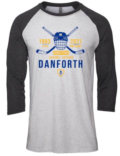Classic Heritage Justin Danforth Unisex Premium Three-Quarter Raglan T-Shirt | Swagsta