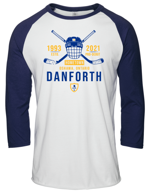 Classic Heritage Justin Danforth Unisex Premium Three-Quarter Raglan T-Shirt | Swagsta