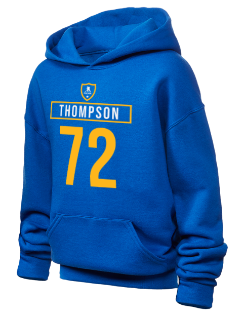 Away Jersey Tage Thompson Youth Hooded Sweatshirt | Swagsta