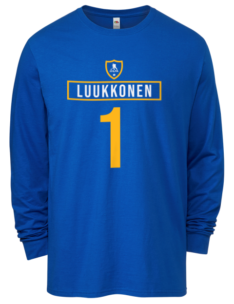 Away Jersey Ukko-Pekka Luukkonen Men's Long-Sleeve T-Shirt | Swagsta