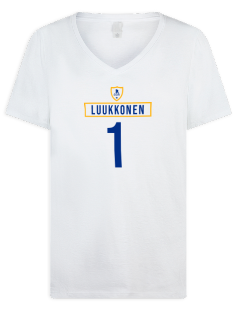 Home Jersey Ukko-Pekka Luukkonen Premium Ladies V-Neck T-Shirt | Swagsta
