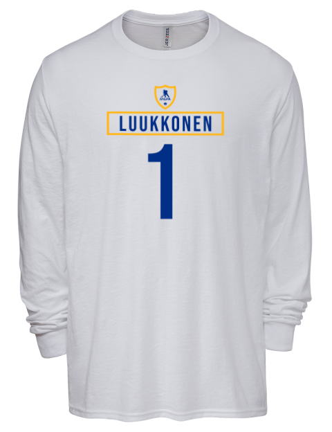 Home Jersey Ukko-Pekka Luukkonen Men's Premium Blend Long Sleeve-T-Shirt | Swagsta