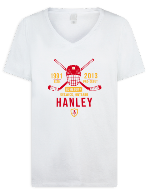 Classic Heritage joel hanley Premium Ladies V-Neck T-Shirt | Swagsta