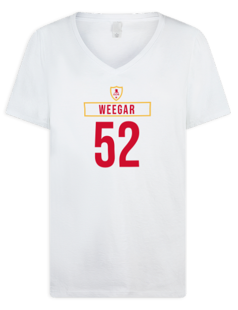 Home Jersey mackenzie weegar Premium Ladies V-Neck T-Shirt | Swagsta