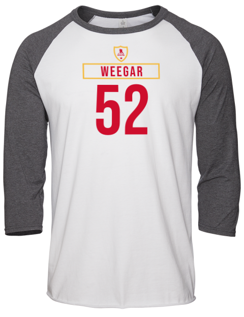 Home Jersey mackenzie weegar Unisex Premium Three-Quarter Raglan T-Shirt | Swagsta