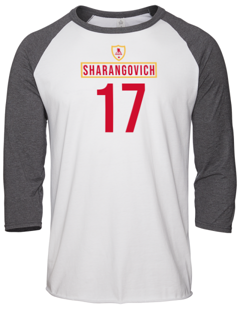 Home Jersey yegor sharangovich Unisex Premium Three-Quarter Raglan T-Shirt | Swagsta