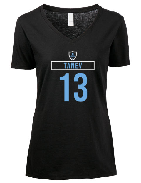 Away Jersey Brandon Tanev Premium Ladies V-Neck T-Shirt | Swagsta