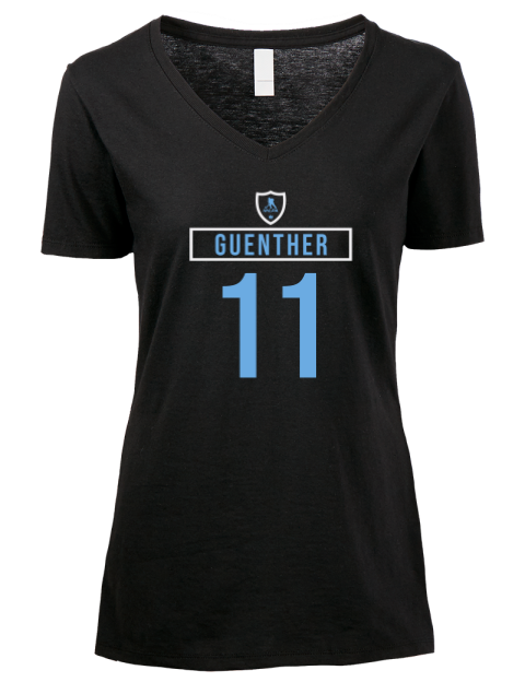 Away Jersey Dylan Guenther Premium Ladies V-Neck T-Shirt | Swagsta