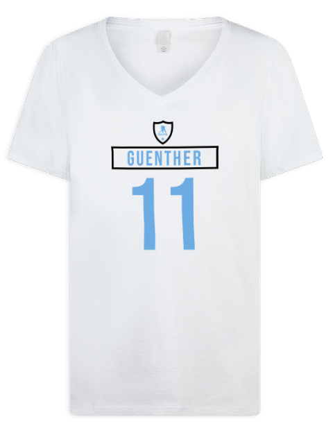 Home Jersey Dylan Guenther Premium Ladies V-Neck T-Shirt | Swagsta