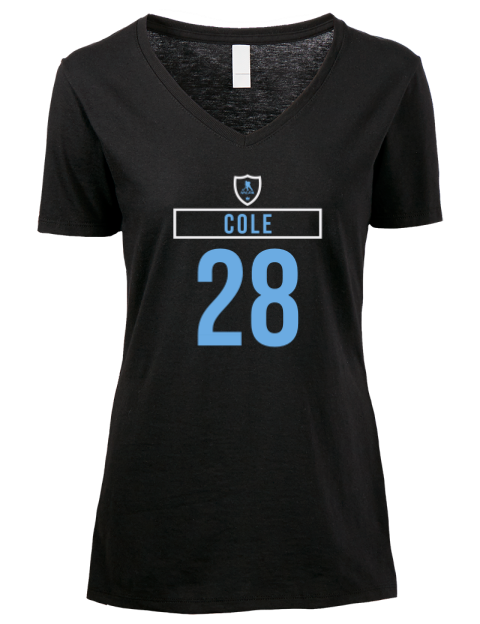 Away Jersey Ian Cole Premium Ladies V-Neck T-Shirt | Swagsta