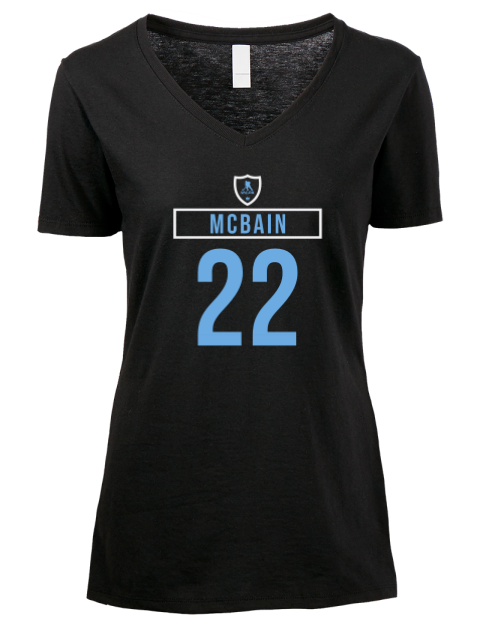 Away Jersey Jack Mcbain Premium Ladies V-Neck T-Shirt | Swagsta