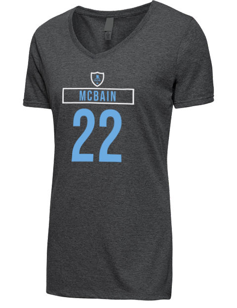 Away Jersey Jack Mcbain Premium Ladies V-Neck T-Shirt | Swagsta