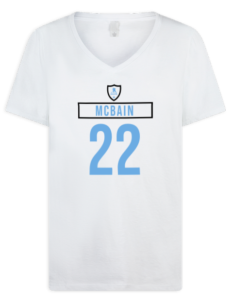 Home Jersey Jack Mcbain Premium Ladies V-Neck T-Shirt | Swagsta
