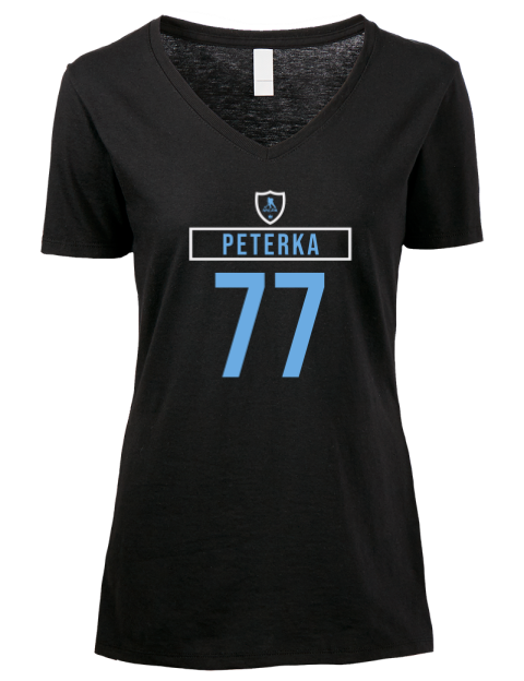 Away Jersey jj peterka Premium Ladies V-Neck T-Shirt | Swagsta