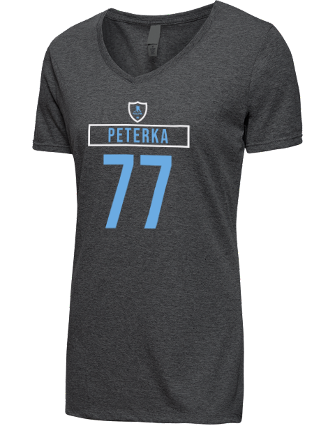Away Jersey jj peterka Premium Ladies V-Neck T-Shirt | Swagsta