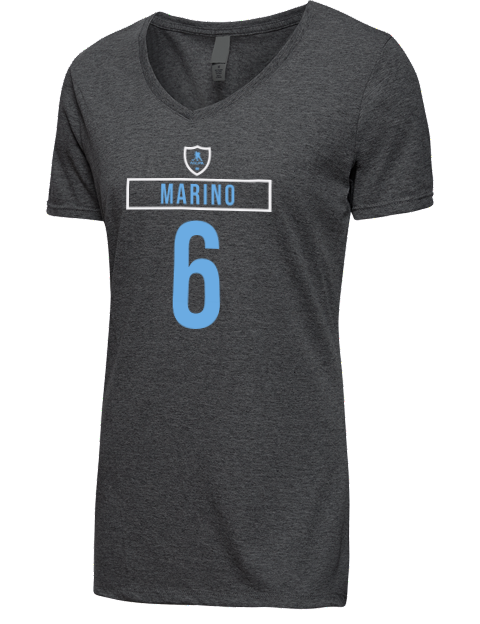 Away Jersey John Marino Premium Ladies V-Neck T-Shirt | Swagsta