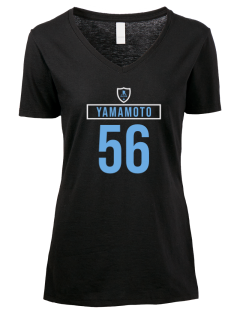 Away Jersey kailer yamamoto Premium Ladies V-Neck T-Shirt | Swagsta