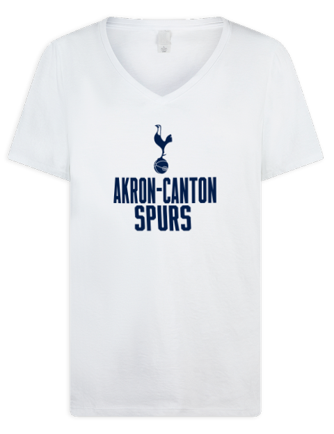 Stacked Akron Canton Spurs Premium Ladies V-Neck T-Shirt | Swagsta