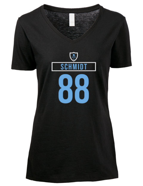 Away Jersey nate schmidt Premium Ladies V-Neck T-Shirt | Swagsta
