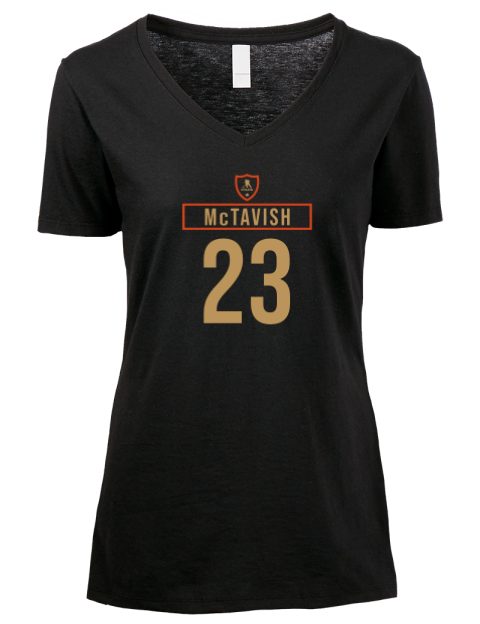 1A Away Jersey Mason Mctavish Premium Ladies V-Neck T-Shirt | Swagsta