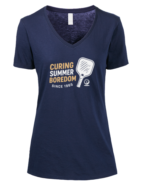Curing Boredom Since Pickleball Premium Ladies V-Neck T-Shirt | Swagsta