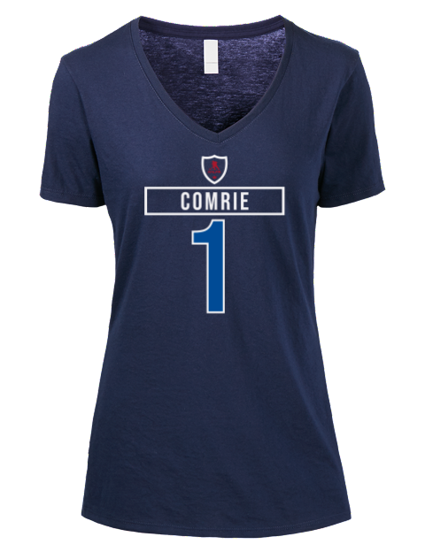 1A Away Jersey eric comrie Premium Ladies V-Neck T-Shirt | Swagsta