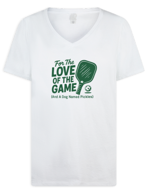 Love Of The Game Pickleball Premium Ladies V-Neck T-Shirt | Swagsta
