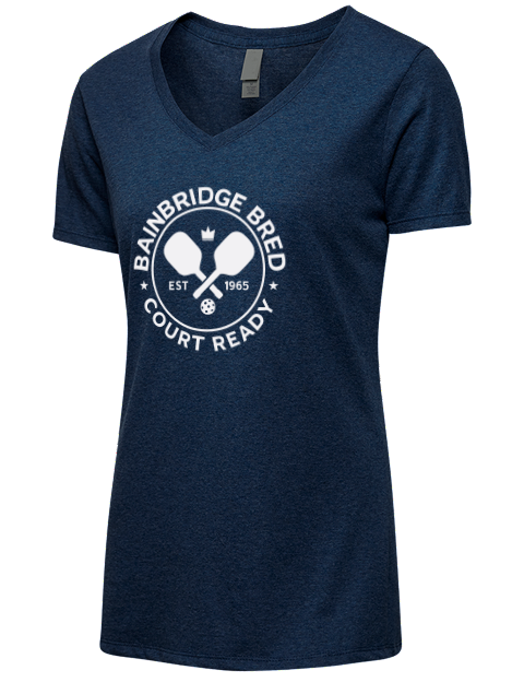Bainbridge Bred Pickleball Premium Ladies V-Neck T-Shirt | Swagsta