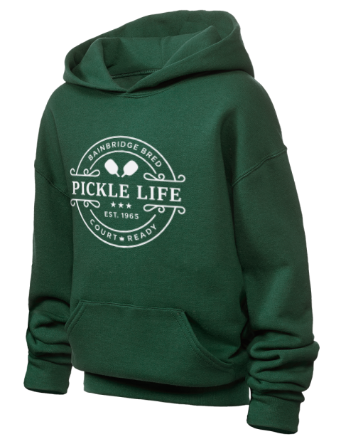 Bainbridge Life Pickleball Youth Hooded Sweatshirt | Swagsta