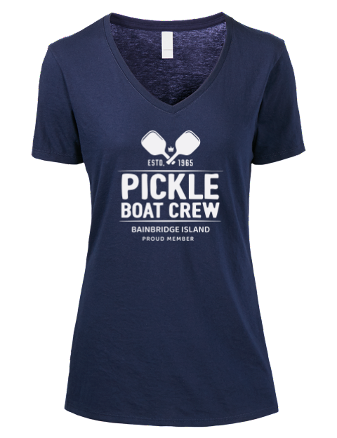 Boat Crew Pickleball Premium Ladies V-Neck T-Shirt | Swagsta