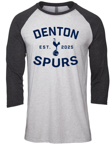 Fan Wear Denton Spurs Unisex Premium Three-Quarter Raglan T-Shirt | Swagsta