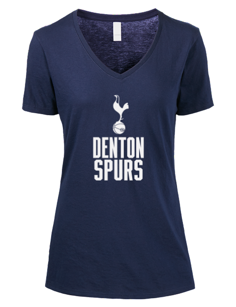 Full Stack Denton Spurs Premium Ladies V-Neck T-Shirt | Swagsta