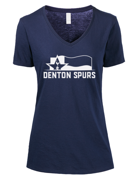 Local Club Denton Spurs Custom Premium Ladies V-Neck T-Shirt | Swagsta